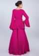 Hot Pink Lehenga In Cotton With Weaved Buttis And Matching Peplum Top 