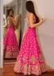 Rani pink gown embroidered in 3D flower embroidery only on Kalki