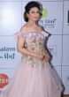 Rose Pink Off Shoulder Net Gown Featuring Handwork and Ruffles Only on Kalki