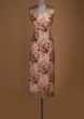 Ivory Beige Unstitched Suit In Cotton With Floral Print All Over  