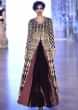 Jacket Lehenga In Burgundy Embellished With Zari And Sequence Work Online - Kalki Fashion