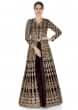 Jacket Lehenga In Burgundy Embellished With Zari And Sequence Work Online - Kalki Fashion