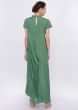Jade Green Tunic Dress In Santoon With Cowl Drape Online - Kalki Fashion