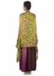 Jumpsuit in magenta and burgundy matched with printed long jacket only on Kalki