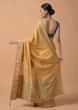Cyber Yellow Saree In Silk With Woven Ethnic Buttis And Sequins Accents