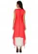 Coral, Cream Layered Kurti With Front Slit And French Knot And Cut Dana Embroidery Online - Kalki Fashion