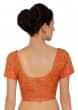 Orange Blouse In Raw Silk With Sequins Embroidery And Side Zip Online - Kalki Fashion
