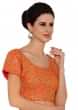 Orange Blouse In Raw Silk With Sequins Embroidery And Side Zip Online - Kalki Fashion