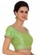 Parrot Green Blouse In Raw Silk With Sequins Embroidery Online - Kalki Fashion