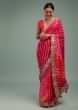 Kalki Authentic Gradient Red Leheriya Saree In Georgette With Jaipuri Gotta Work Border And Tassel Pallu