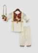 Kalki Festive Off-White Salwar Suit Set For Girls In Cotton Self Texture