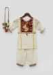Kalki Festive Off-White Salwar Suit Set For Girls In Cotton Self Texture