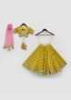 Kalki Festive Yellow Lehenga Choli For Girls In Cotton With Print & Embroidery
