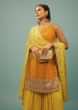 Kalki Topaz Yellow Sharara Suit With Embroidery