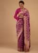 Kalki Vivid Voila Purple Saree In Pure Banarasi Silk With Upada Zari Weave Floral Butti Work