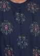 Lapis blue sharara suit set in floral print  only on Kalki