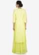 Lemon yellow palazzo suit embellished in gota patti and thread embroidery work