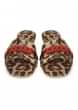 Leopard Printed Sandals With A Patterned Outsole