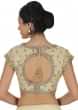 Light Beige Blouse In Raw Silk With Kundan Embrodered Butti Online - Kalki Fashion