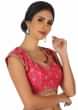 Hot pink blouse with kundan and thread embrodered butti only on Kalki