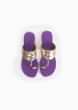 Light Gold Kolhapuri Flats With Purple Sole By Sole House