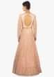 Light peach anarkali gown in thread work along with cut dana and sequins