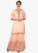 Light peach palazzo suit in gotta patch and moti work only on Kalki