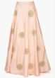 Light peach lehenga with ready blouse embellished in moti and cut dana embroidery only on Kalki