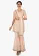 Light Peach Sharara Suit Beautified In Zari Embroidered Work Online - Kalki Fashion