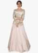 Light pink gown adorn in zari and sequin embroidery only on Kalki