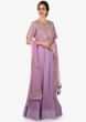 Light purple cotton anarkali gown heavily embellished in silver embroidery only on Kalki