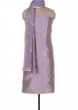Lilac unstitch shimmer santoon suit with grey bottom and chiffon dupatta 