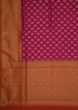 Magenta pink chanderi silk saree with weaved work