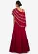 Magenta gown in georgette crafted in zardosi embroidered work only on Kalki