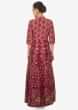 Maroon cotton print dress adorn with sequin motifs only on kalki