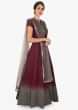 Maroon And Grey Shaded Anarkali Suit Crafted In Cut Dana And Sequin Embroidery Work Online - Kalki Fashion