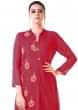 Maroon Hand Embroidered Cowl Tunic Dress