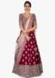 Maroon Lehenga in Silk with a ready blouse Elevated in Embroidery only on Kalki