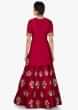 Maroon lehenga with long blouse in pita zari and resham embroidery only on Kalki