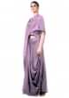 Mauve Draped Gown With A Hand Embroidered Cape Dupatta Online - Kalki Fashion