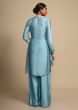 Maya Blue Palazzo Suit With Real Bandhani Kurta  