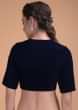 Midnight Blue Blouse In Velvet With A Zari Lace Defining The Neckline
