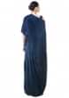 Midnight Blue Draped Gown With A Hand Embroidered Cape Dupatta Online - Kalki Fashion