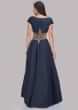 Midnight blue silk gown with side cut outs only on Kalki