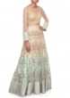 Mint and beige anarkali suit adorn in sequin embroidery only on Kalki