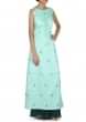 Mint green straight suit adorn in embroidered butti only on Kalki