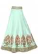 Mint lehenga adorn in resham and sequin embroidered butti only on Kalki