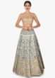 Mint Blue Lehenga In Raw Silk Beautified In Resham And Frenchknot Embroidered Work Online - Kalki Fashion