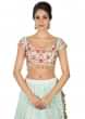 Mint Lehenga In Lucknowi Thread Work With Badla Embroidered Dupatta Online - Kalki Fashion