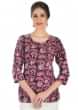 Multi-Colored Cotton Top Flaunting Printed Floral Motifs  only on Kalki